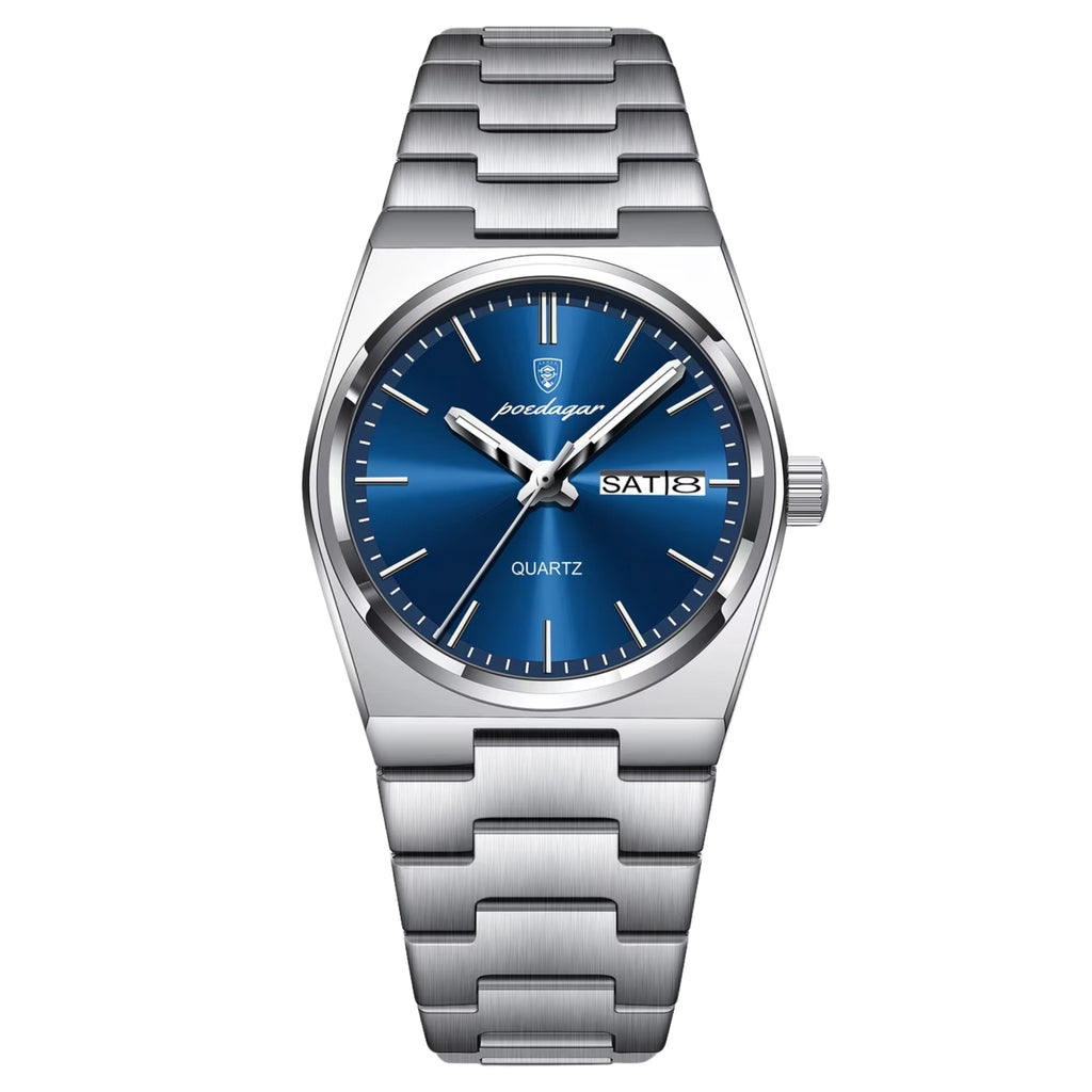 POEDAGAR 930 Luxury Men's Quartz Watch – Deep Navy Blue