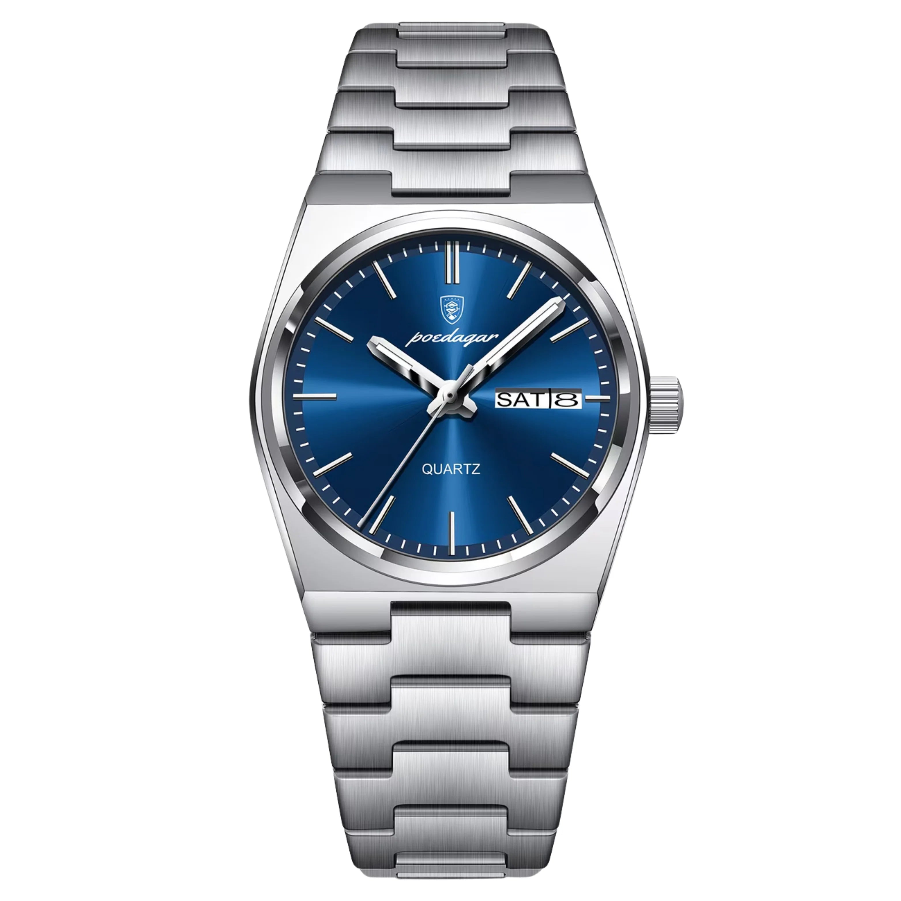 POEDAGAR 930 Luxury Men's Quartz Watch – Deep Navy Blue
