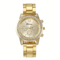 Geneva Elegant Gold Crystal Watch & Bracelet Gift Set