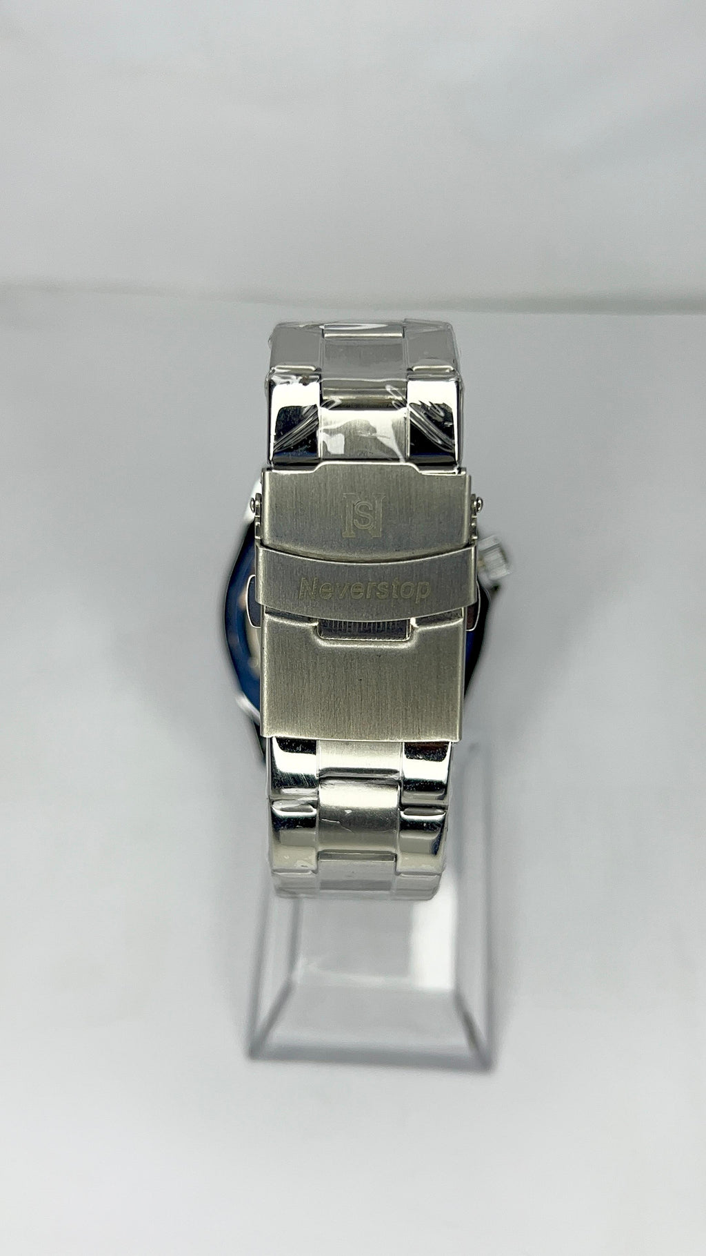 NeverStop N980 Men's Stainless Steel Watch – Blue Dial & Pepsi Bezel