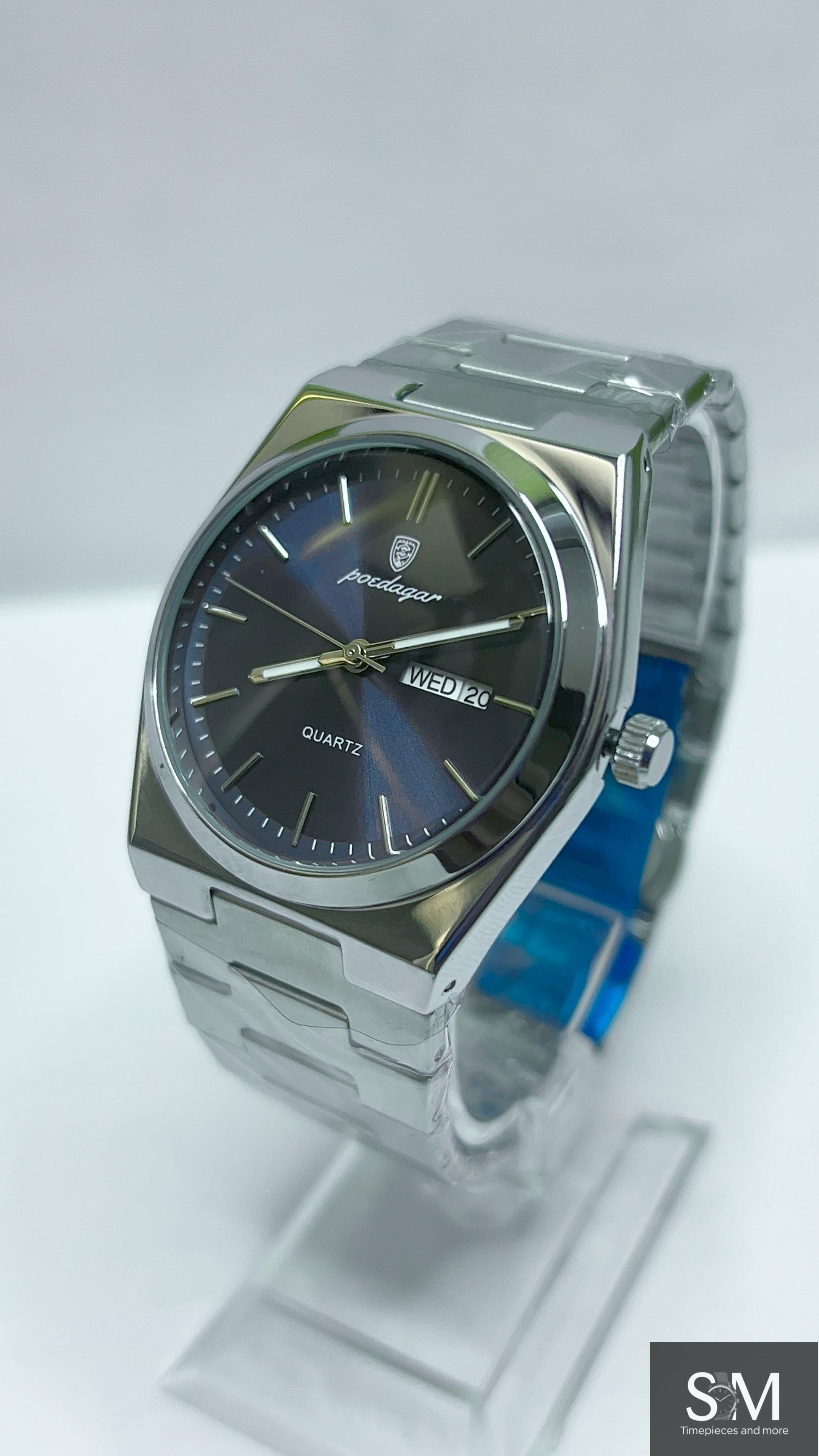 POEDAGAR 930 Luxury Men's Quartz Watch – Deep Navy Blue
