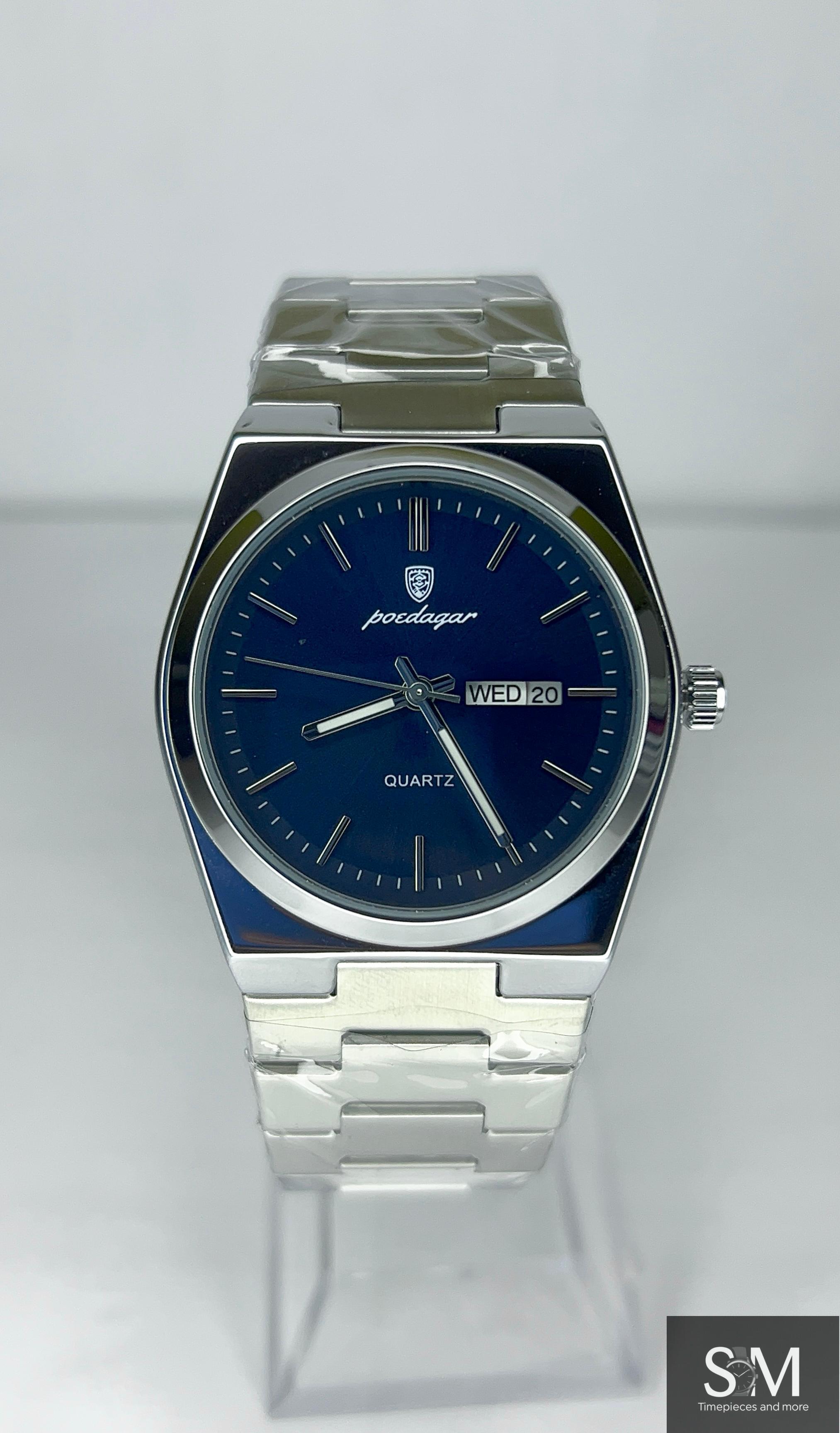 POEDAGAR 930 Luxury Men's Quartz Watch – Deep Navy Blue