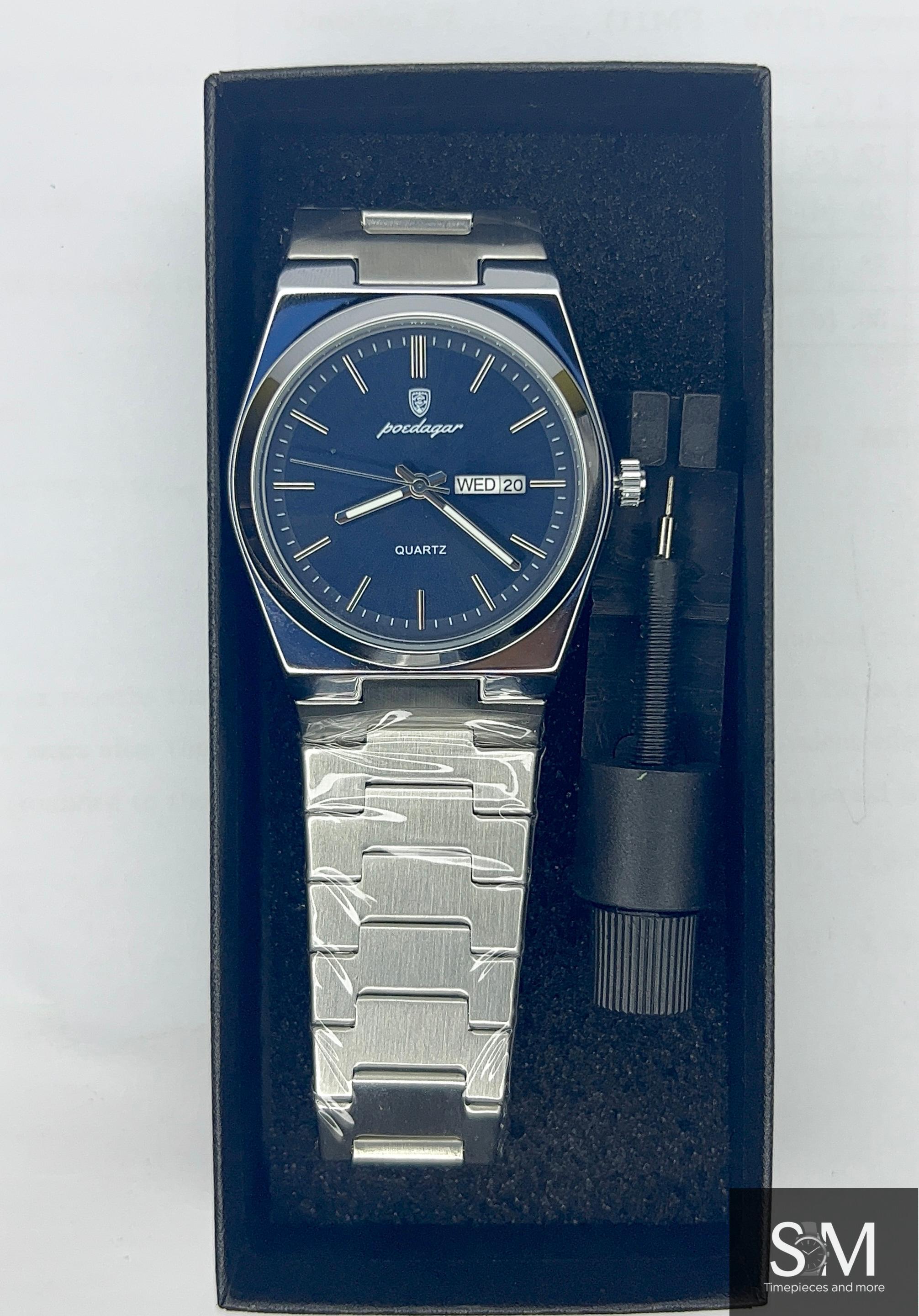 POEDAGAR 930 Luxury Men's Quartz Watch – Deep Navy Blue