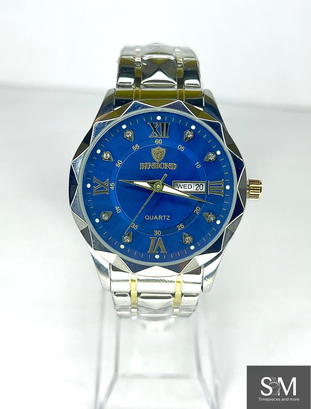 Binbond Royal Blue & Gold Stainless Steel Quartz Watch