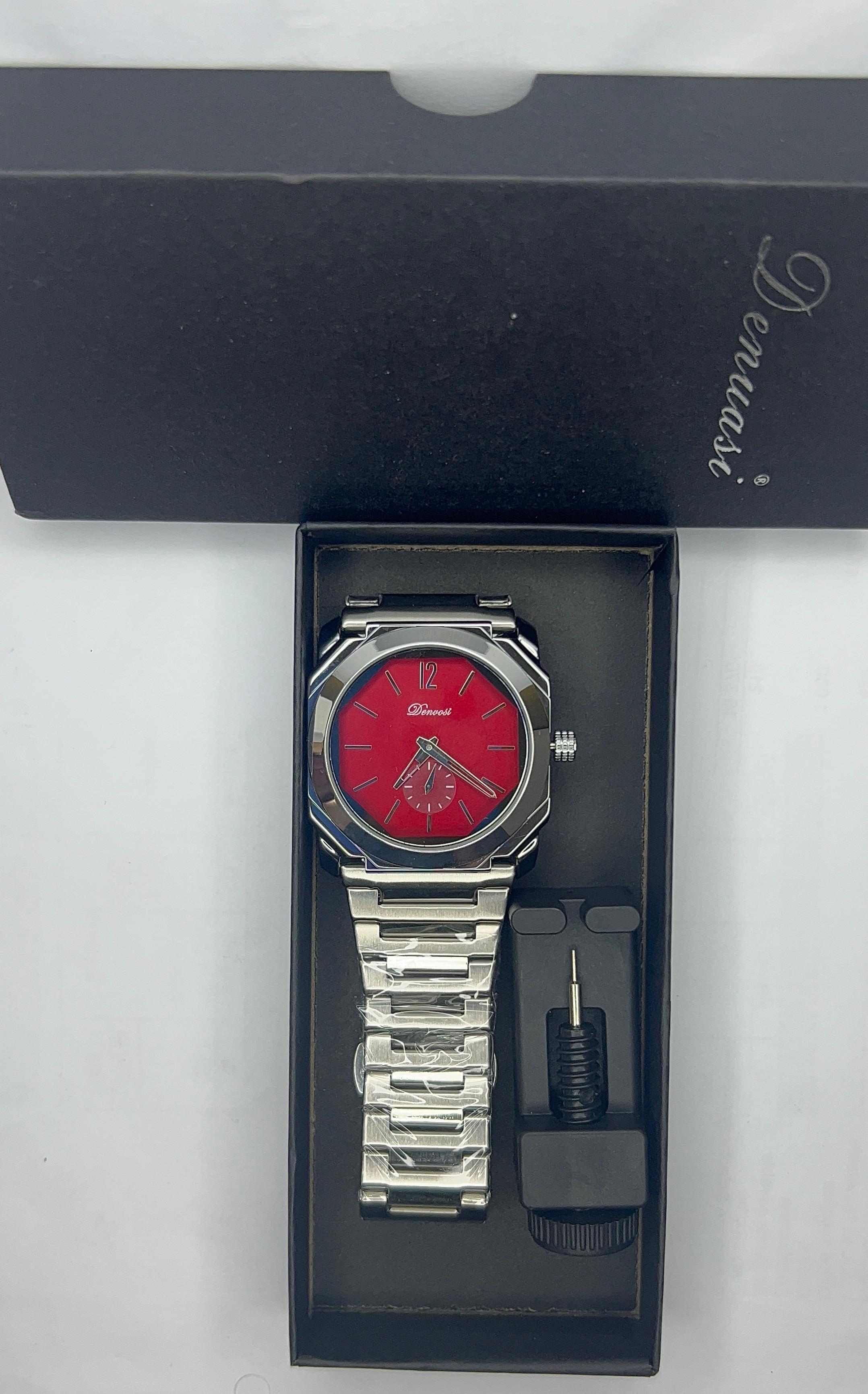 Denvosi Octagonal Luxury Men's Watch – Ruby Red Dial